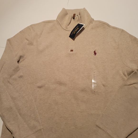 Polo Ralph Lauren Luxury Jersey Quarter-Zip Tan - Picture 16 of 16